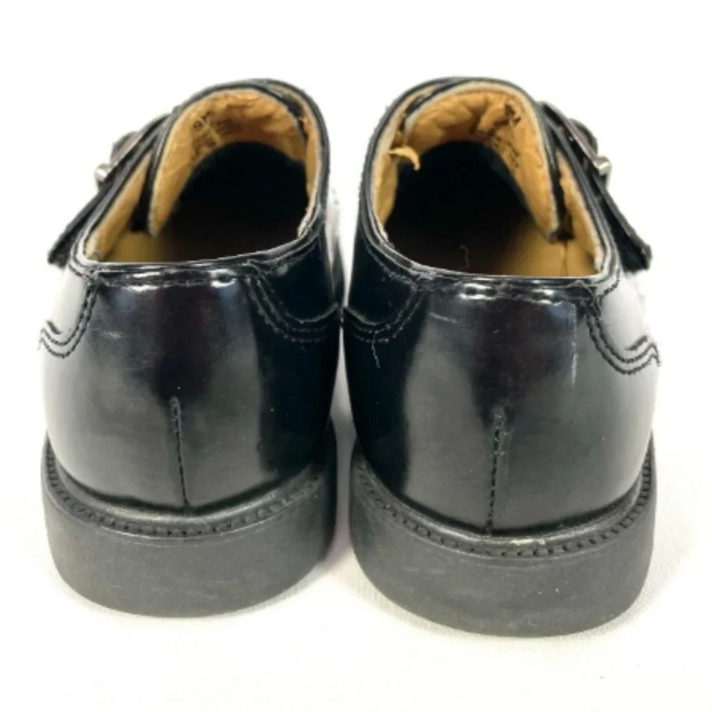 Stride Rite Monk‎ Strap Dress Shoes Boys 9 Black Leather School Uniform
